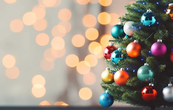 Картинка украшения, шары, елка, colorful, Новый Год, Рождество, new year, Christmas