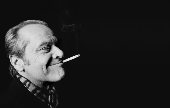 Сигарета, Jack Nicholson, ухмылка, сценарист, кинорежиссёр, американский актёр, Джон Джо́зеф (Джек) Ни́колсон
