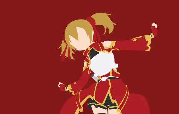 Red, sword, game, minimalism, anime, fairy, pretty, asian