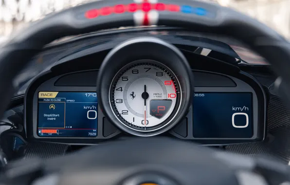 Приборы, тахометр, Феррари, Ferrari, суперкар, supercar, единственный экземпляр, 2020