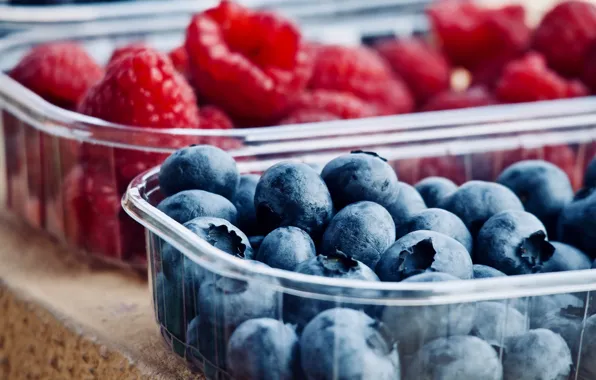 Картинка ягоды, малина, еда, урожай, черника, контейнер