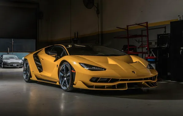 Lamborghini, yellow, centenario