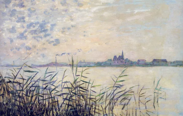 Картинка картина, Клод Моне, Сена возле Аржантёе, пейжаж