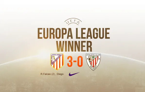Wallpaper, Nike, football, Spain, winner, Atletico Madrid, Europa League