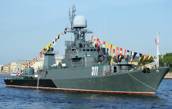 Корабль, противолодочный, малый, Парад, День ВМФ, Казанец