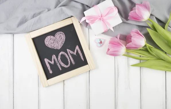 Картинка подарок, Love, тюльпаны, gift, Celebration, Mothers day