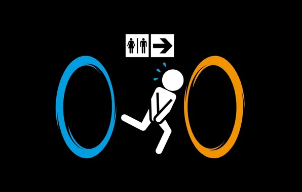Картинка юмор, портал, туалет, Portal 2
