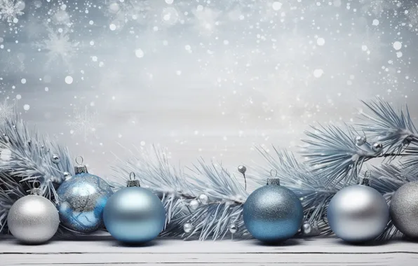 Украшения, шары, Новый Год, Рождество, new year, Christmas, balls, blue