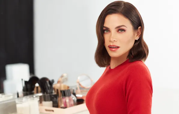 Взгляд, девушка, макияж, кофта, косметика, Jenna Dewan