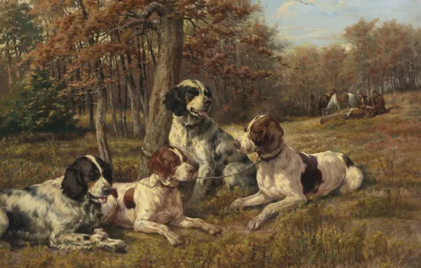 Картинка собака, охота, Edmund Henry Osthaus, Setters
