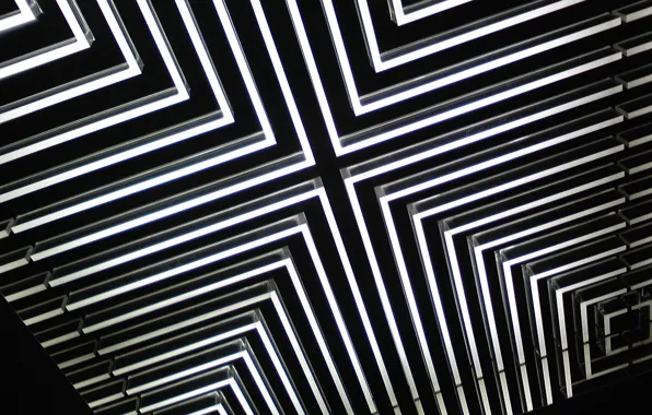 White, black, geometric, elevator
