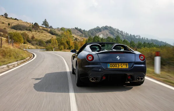 Car, Ferrari, road, SA Aperta, rear view, Ferrari SA Aperta