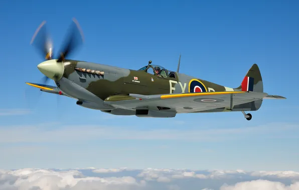 Истребитель, Spitfire, Supermarine Spitfire, RAF, Вторая Мировая Война