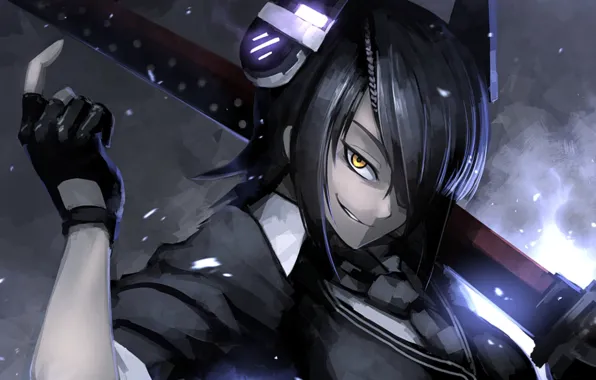 Girl, sword, game, mecha, weapon, anime, ken, blade