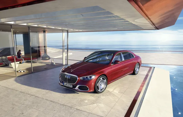 Mercedes-Benz, Mercedes, red, Maybach, luxury, S-Class, Mercedes-Maybach S 580 e