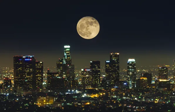 Lights, moon, night