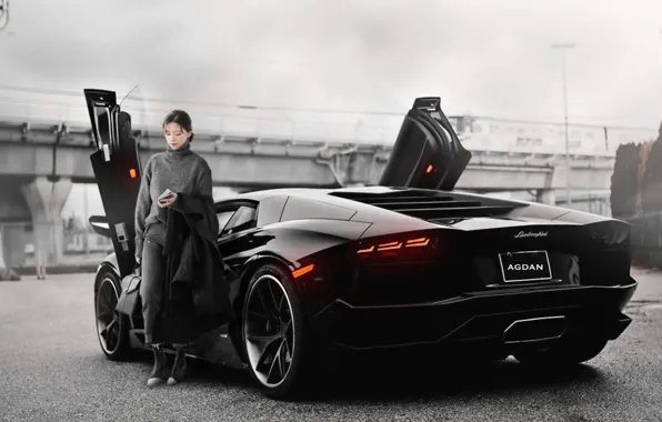 Машина, серый, Певица, Корея, LAMBORGHINI, Кореянка, ЮнМи, Агдан