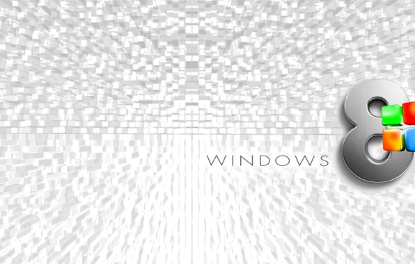 Компьютер, обои, логотип, эмблема, windows, объем, квадрат, операционная система