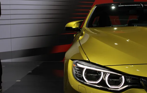 Взгляд, фары, BMW, ангельские глазки