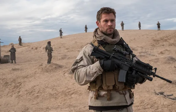 Кадр, боевик, Крис Хемсворт, Chris Hemsworth, 12 Strong, Кавалерия