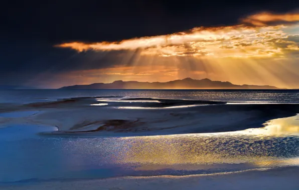 Море, небо, свет, пейзаж, тучи