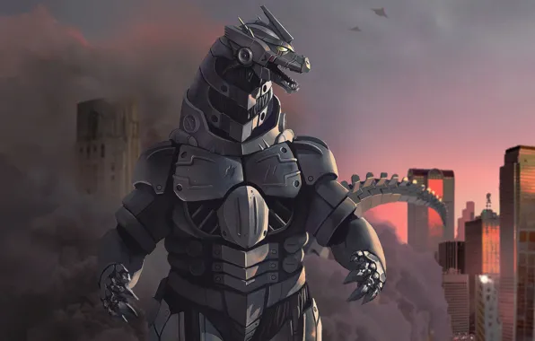 Рисунок, Монстр, Фон, Годзилла, Арт, Art, Godzilla, Kaiju