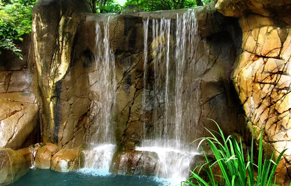 Поток, Водопад, Камни, Миссури, USA, США, Сент-Луис, Nature