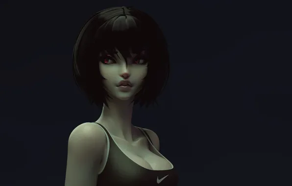 Девушка, Грудь, Girl, Брюнетка, Арт, Art, Brunette, Chest