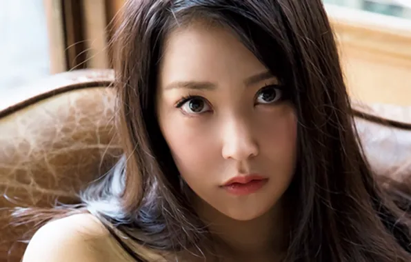 Girl, long hair, beautiful, pretty, lips, face, asian, attractive