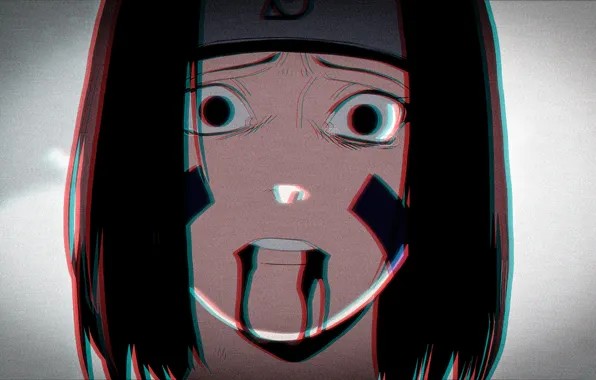 Dark, naruto, sad, Rin, glitch