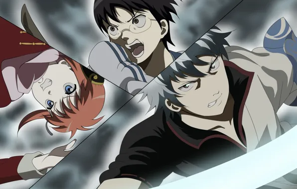 Коллаж, персонажи, Gintama