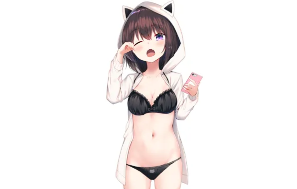 Girl, sexy, lingerie, bra, cleavage, panties, boobs, anime