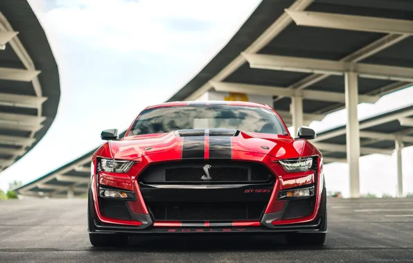 Картинка Mustang, Ford, GT500, Bridge, RED