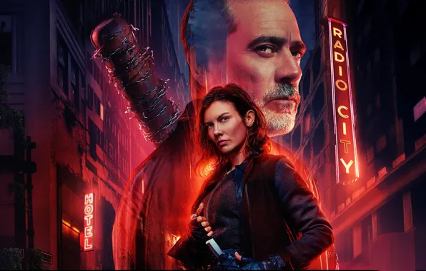 Сериал, триллер, постер, ужасы, Jeffrey Dean Morgan, Джеффри Дин Морган, Lauren Cohan, Лорен Кохэн