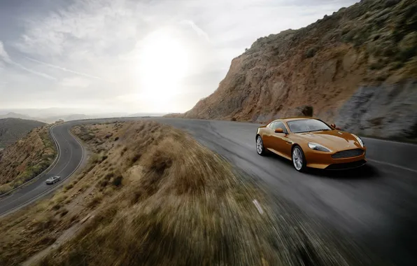 Картинка дорога, авто, Aston Martin