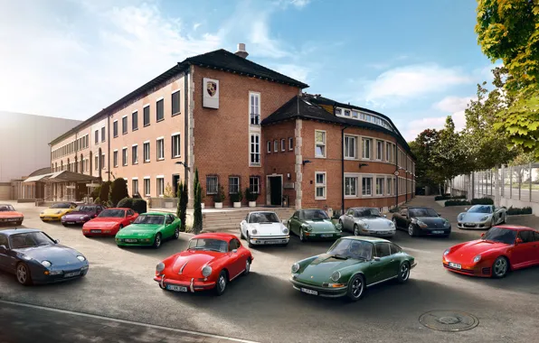 Картинка Дорога, Город, Porsche, Улица, Автомобили