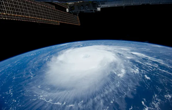 Картинка облака, стихия, Земля, ураган, МКС, Katia