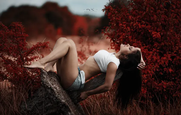 Картинка relax, brunette, pose, Marius Kalinauskas, Diana Stankejeva