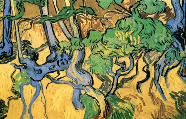 Картинка Винсент ван Гог, Tree Roots, and Trunks