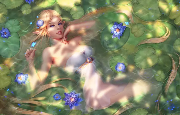 Девушка, тело, арт, блондинка, nintendo, принцесса, zelda, the Legend of Zelda