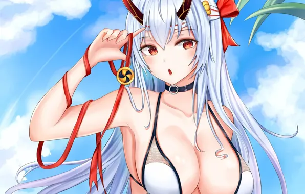 Girl, sexy, cleavage, long hair, boobs, anime, beautiful, pretty