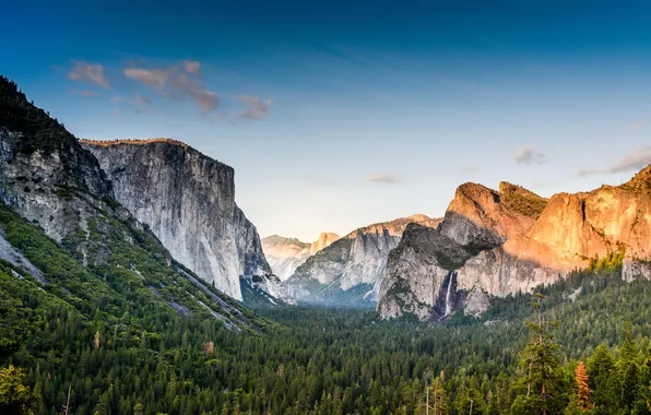 Лес, горы, природа, california, landscape, nature, sunset, mountain