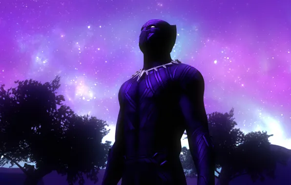 Звезды, рендеринг, маска, герой, костюм, marvel, T'Challa, black panther