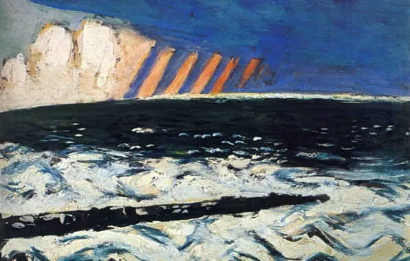 Картинка зима, снег, айсберг, 1937, Авангард, Экспрессионизм, Макс Бекман, Гром на Северном море