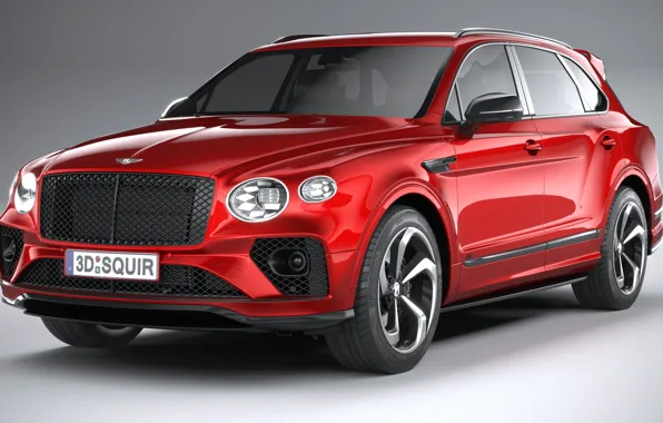 Bentley, серый фон, кроссовер, экстерьер, 2022, красный кузов, Bentley Bentayga S, Bentayga S