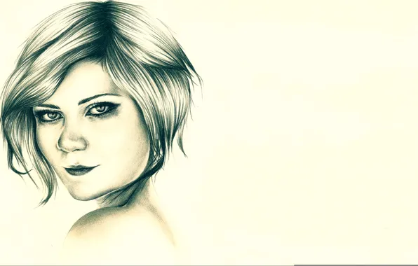 Kirsten Dunst, рисунок, портрет