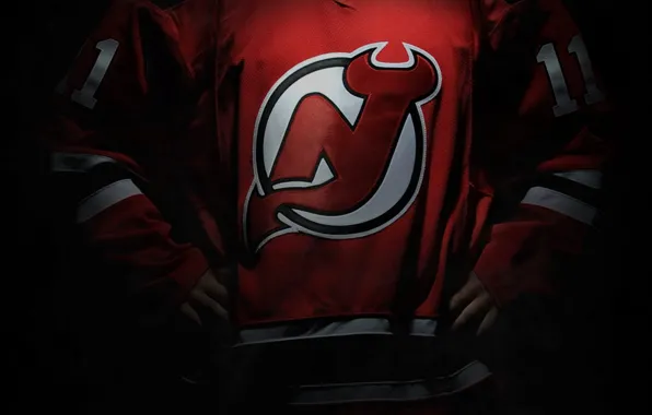 Красный, Логотип, НХЛ, Нью-Джерси, New Jersey, Девилз, Devils, Хоккейный клуб