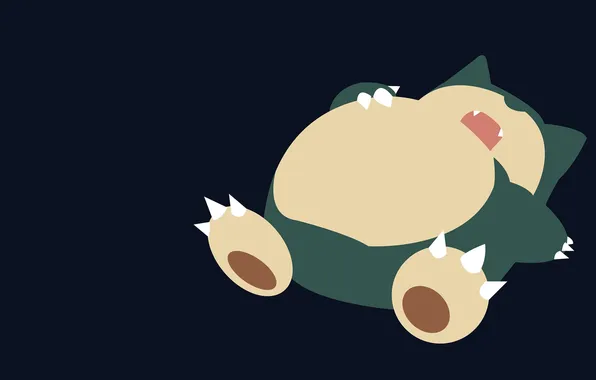 Сон, когти, клыки, черный фон, minimalism, Покемон, лежа, Pokemon