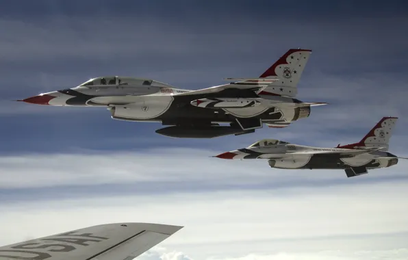 Картинка истребитель, general, fighting, falcon, f-16, dynamics, thunderbirds