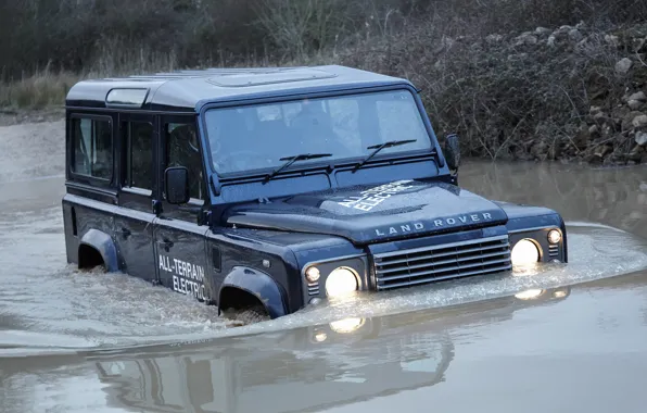 Вода, прототип, Land Rover, Defender, 2013, All-terrain Electric Research Vehicle